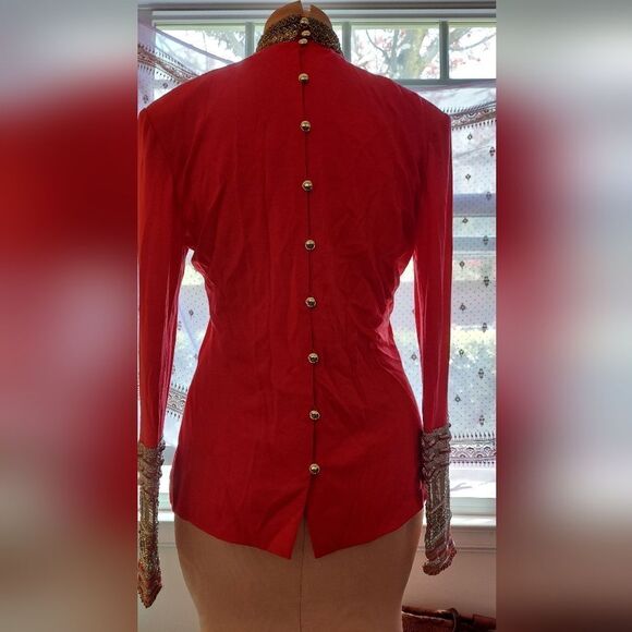 Vintage Beaded Blouse Size M See Below - Picture 5 of 12